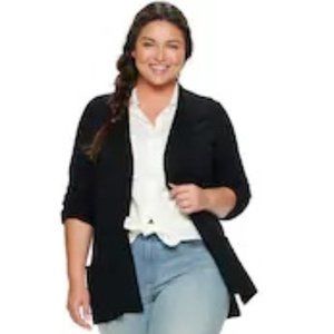 Sonoma Women's Ribbed Cardigan Black 1X